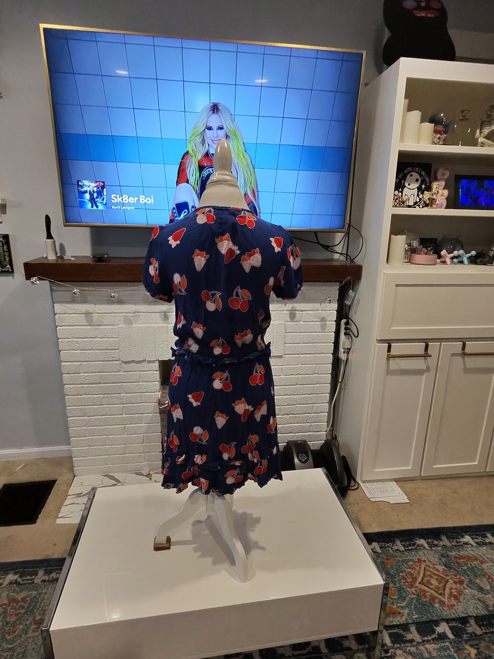 Berry Print Ruffle Dress - Picture 2 of 3